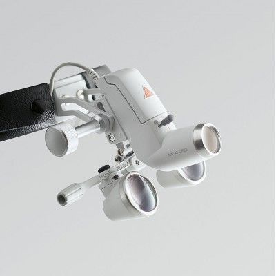 Heine ML4 LED UNPLUGGED HR 2.5x - налобный светодиодный осветитель ML4 LED UNPLUGGED в комплекте с бинокулярными лупами HR 2.5x и защитным щитком S-Guard