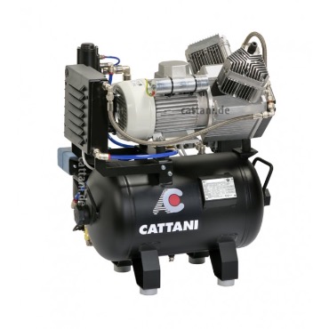 Cattani 30-160 - безмасляный компрессор для 2-х стоматологических установок, c осушителем, без кожуха, с ресивером 30 л, 160 л/мин
