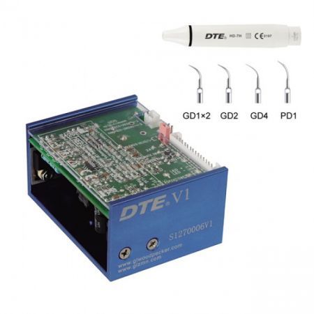 Woodpecker DTE-V1 - встраиваемый ультразвуковой скалер, герметичный несъемный наконечник, 5 насадок в комплекте