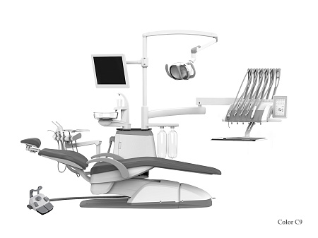 SILVERFOX 8000C-SRS0 Classic – Стоматологическая установка с верхней подачей и мягкой обивкой