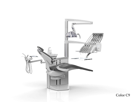 SILVERFOX 8000С CMS0 – Стоматологическая установка с верхней подачей и пневматической системой управления инструментами, подачей воды и воздуха