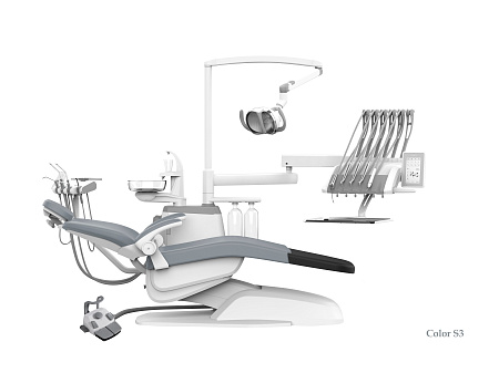 SILVERFOX 8000B-CRS0 Basic – Стоматологическая установка с верхней подачей и мягкой обивкой