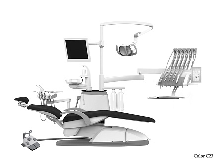 SILVERFOX 8000C-SRS0 Classic – Стоматологическая установка с верхней подачей и мягкой обивкой